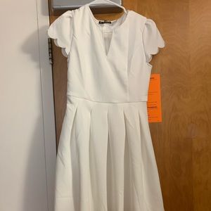 White scallop edge dress